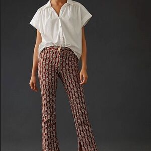 Chic White Blouse with Patterned Pants